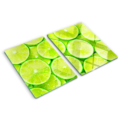 Tagliere in vetro temperato con decorazione a fette di lime