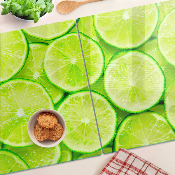 Tagliere in vetro temperato con decorazione a fette di lime
