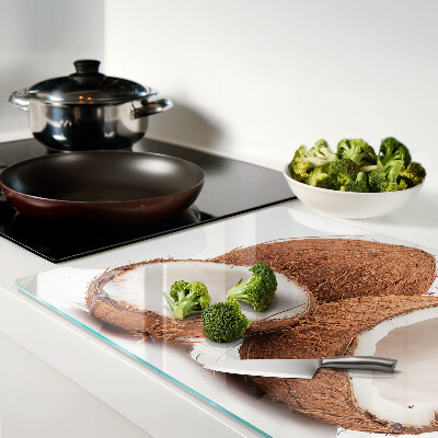 Tagliere in vetro temperato con motivo a noci di cocco