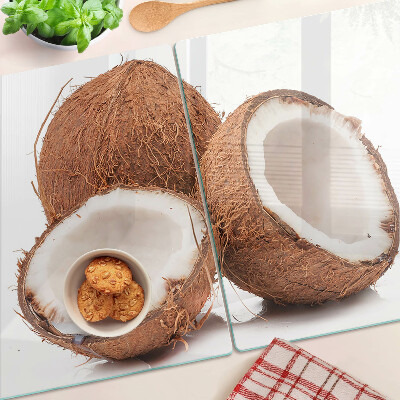 Tagliere in vetro temperato con motivo a noci di cocco