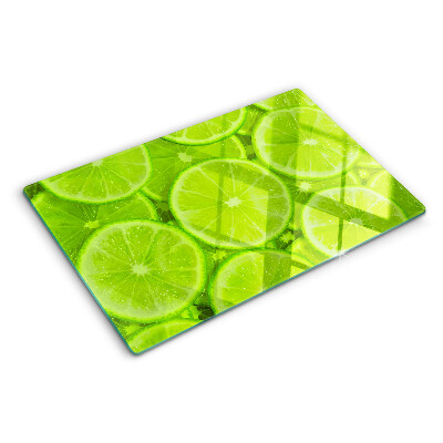 Tagliere in vetro con stampa di fette di lime