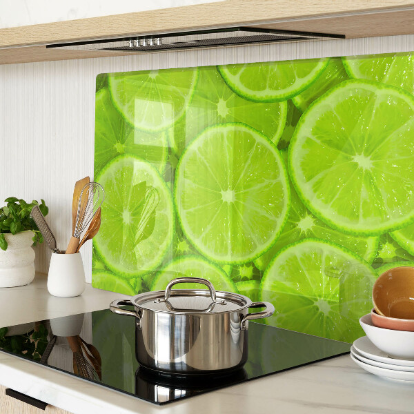 Tagliere in vetro con stampa di fette di lime