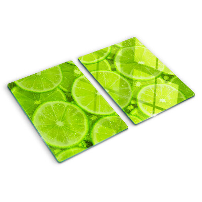 Tagliere in vetro con stampa di fette di lime