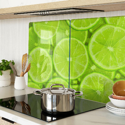 Tagliere in vetro con stampa di fette di lime