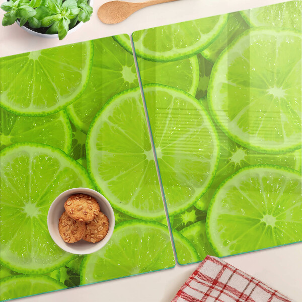 Tagliere in vetro con stampa di fette di lime