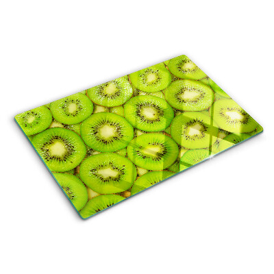 Tagliere in vetro temperato con motivo a fette di kiwi