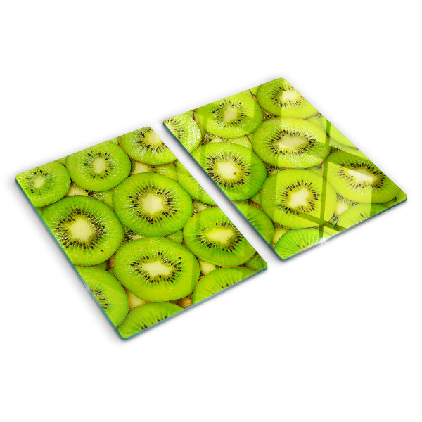 Tagliere in vetro temperato con motivo a fette di kiwi