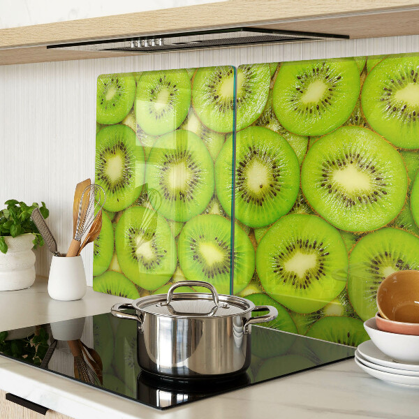 Tagliere in vetro temperato con motivo a fette di kiwi