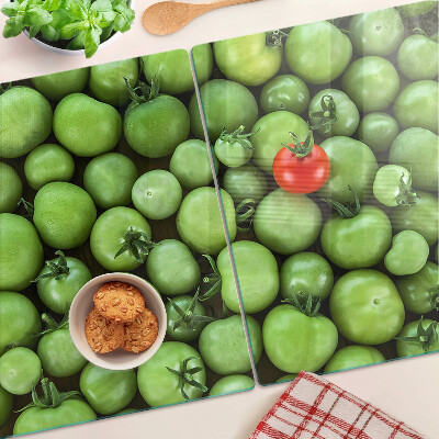 Tagliere in vetro temperato Pomodori verdi con accento rosso