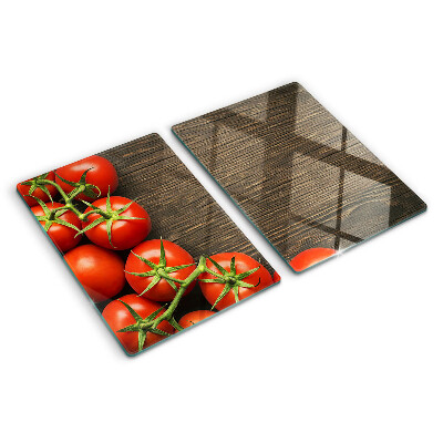 Tagliere in vetro Pomodori su sfondo di legno