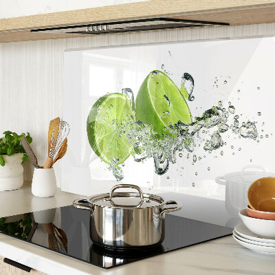 Tagliere in vetro con stampa di limoni immersi in acqua con bollicine