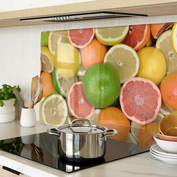 Tagliere in vetro temperato con decorazione a motivo di frutti agrumati