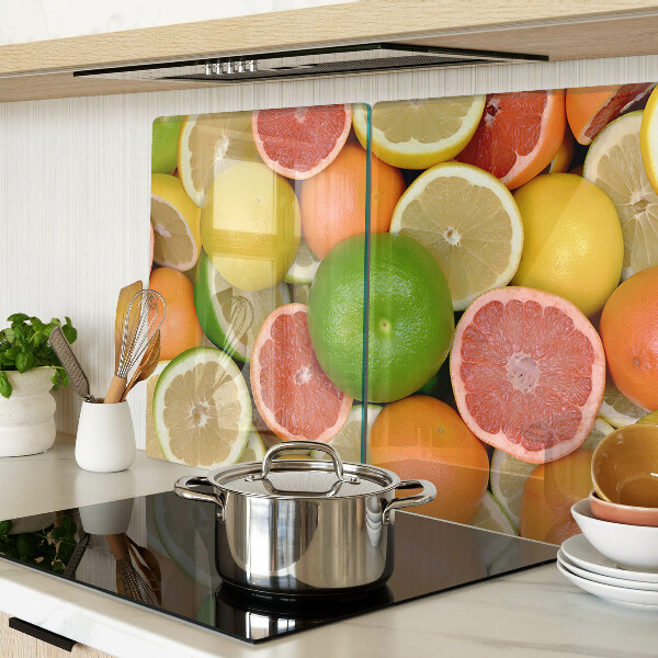 Tagliere in vetro temperato con decorazione a motivo di frutti agrumati