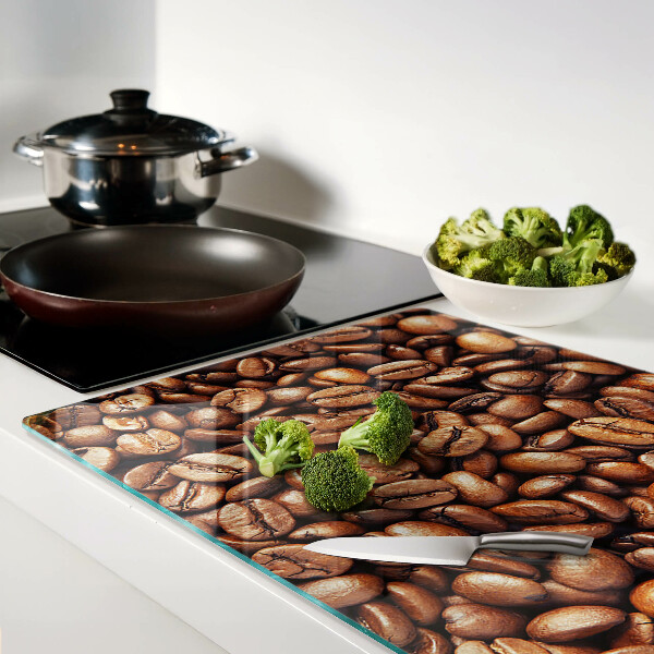 Tagliere in vetro con motivo a chicchi di caffè