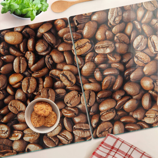 Tagliere in vetro con motivo a chicchi di caffè
