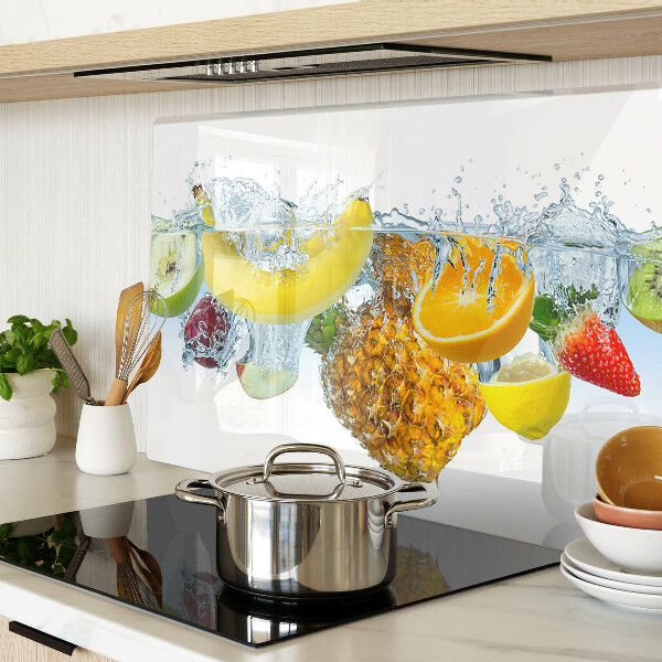 Tagliere in vetro temperato con motivo frutta immersa in acqua