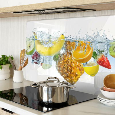 Tagliere in vetro temperato con motivo frutta immersa in acqua