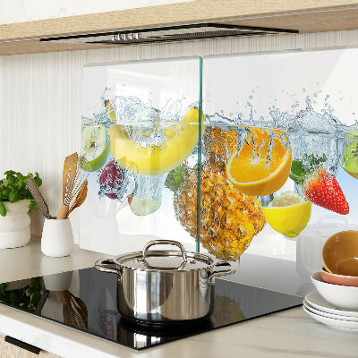 Tagliere in vetro temperato con motivo frutta immersa in acqua