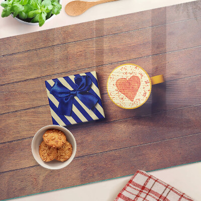 Tagliere in vetro temperato Regalo con cuore sulla tazza
