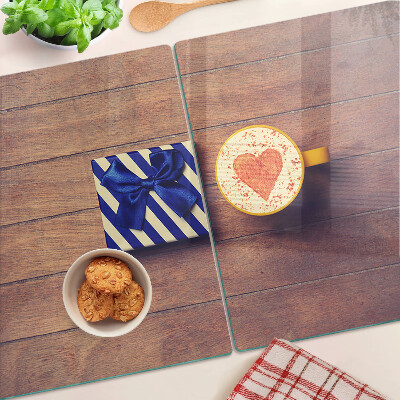 Tagliere in vetro temperato Regalo con cuore sulla tazza