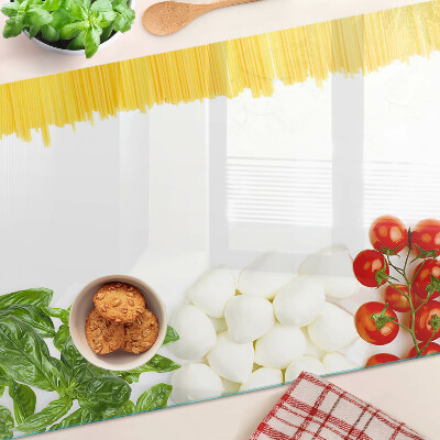 Tagliere in vetro temperato Pasta con erbe e pomodori
