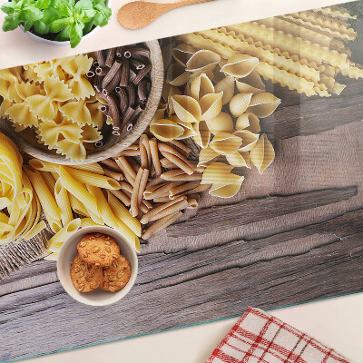 Tagliere in vetro temperato Pasta e accenti di legno