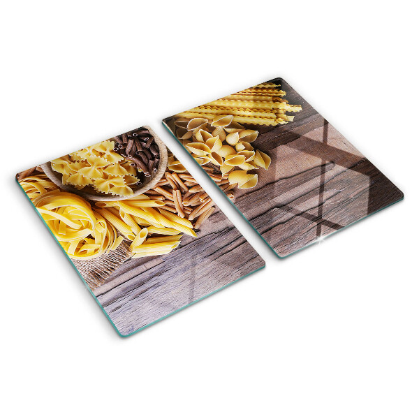 Tagliere in vetro temperato Pasta e accenti di legno