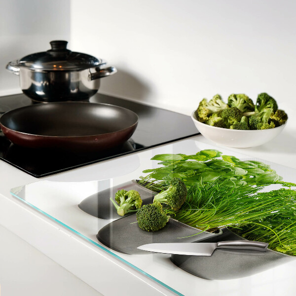 Tagliere in vetro temperato con stampa decorativa a motivo 