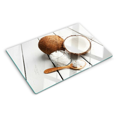 Tagliere in vetro temperato con motivo a cocco e derivati