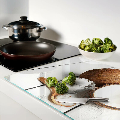 Tagliere in vetro temperato con motivo a cocco e derivati