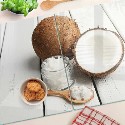 Tagliere in vetro temperato con motivo a cocco e derivati