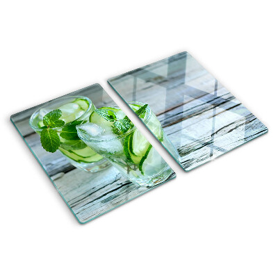 Tagliere in vetro temperato Cocktail con menta e cetriolo
