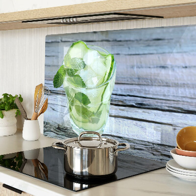 Tagliere in vetro temperato con motivo cocktail rinfrescante alla menta