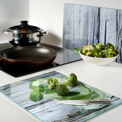 Tagliere in vetro temperato con motivo cocktail rinfrescante alla menta