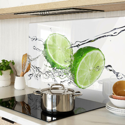 Tagliere in vetro temperato con decorazione a limoni sull'acqua