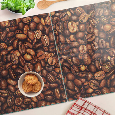 Tagliere in vetro con decoro a chicchi di caffè
