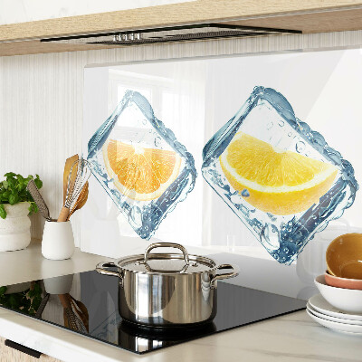 Tagliere in vetro con decoro a frutta congelata