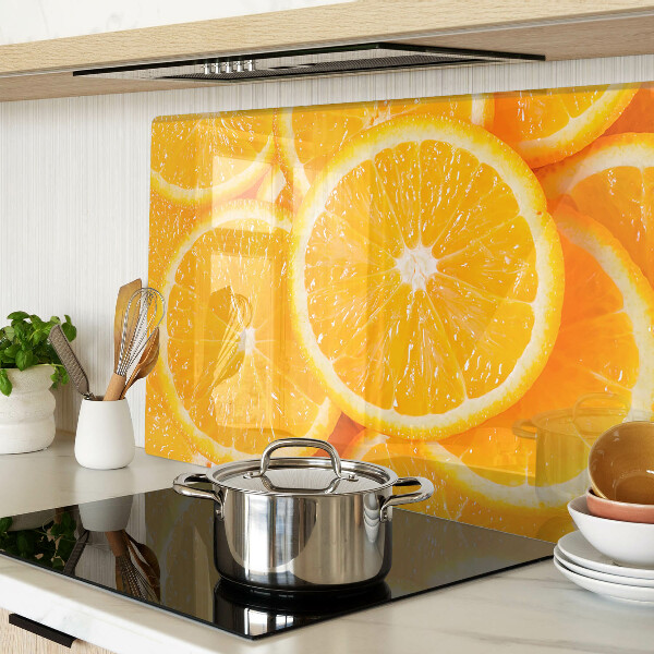 Tagliere in vetro temperato con stampa a fette d'arancia