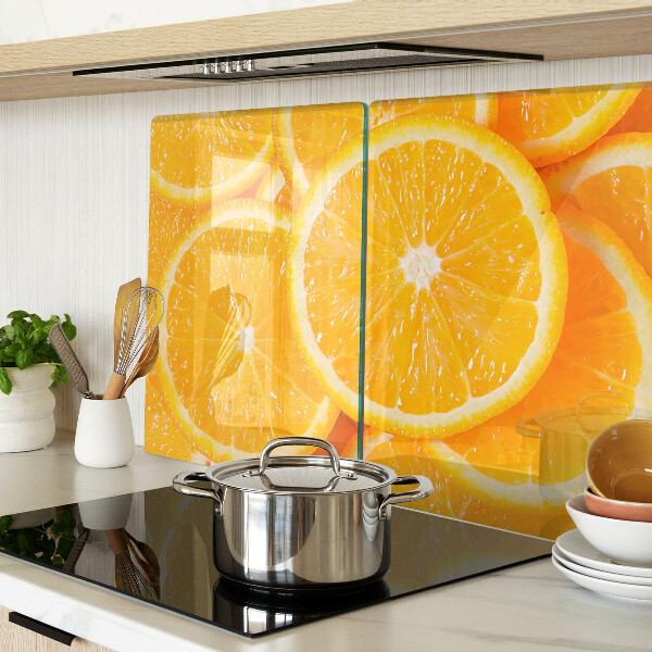 Tagliere in vetro temperato con stampa a fette d'arancia