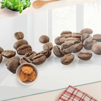 Tagliere in vetro temperato con motivo a chicchi di caffè