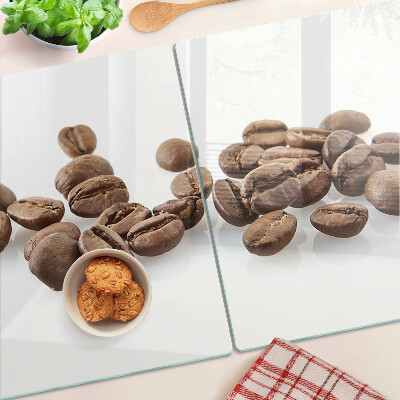 Tagliere in vetro temperato con motivo a chicchi di caffè