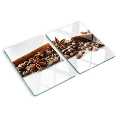 Tagliere in vetro temperato con motivo caffè e spezie