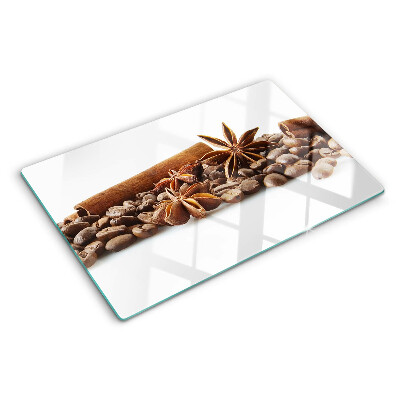 Tagliere in vetro Spezie e chicchi di caffè
