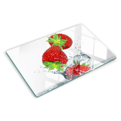 Tagliere in vetro temperato Fragole in acqua