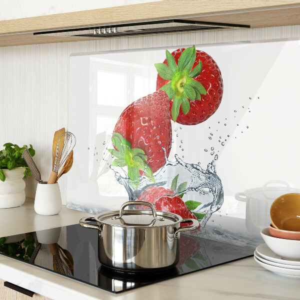 Tagliere in vetro temperato Fragole in acqua