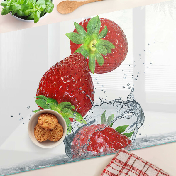Tagliere in vetro temperato Fragole in acqua