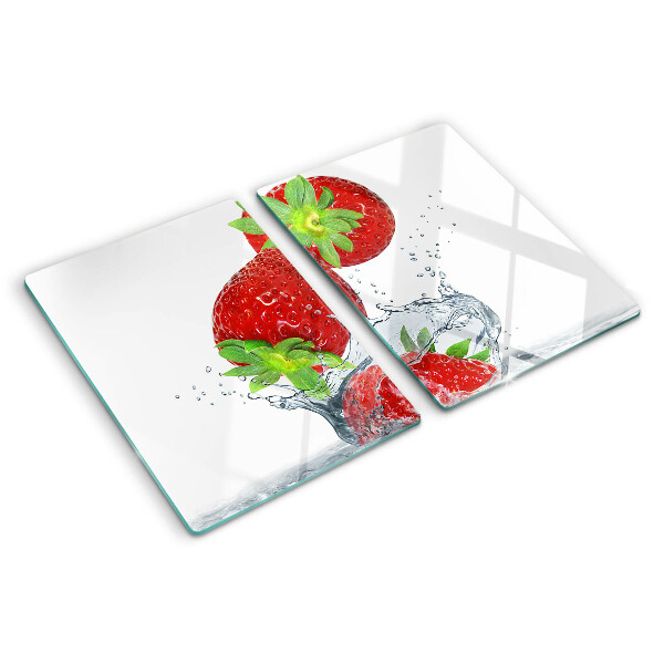 Tagliere in vetro temperato Fragole in acqua