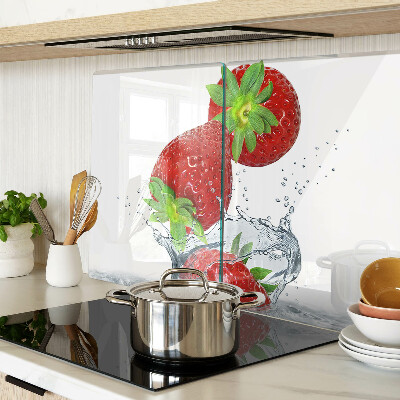 Tagliere in vetro temperato Fragole in acqua