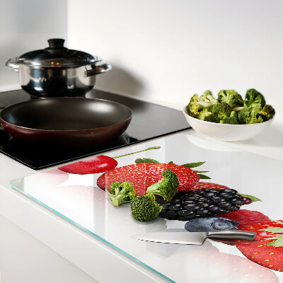 Tagliere in vetro temperato con motivo frutti di bosco