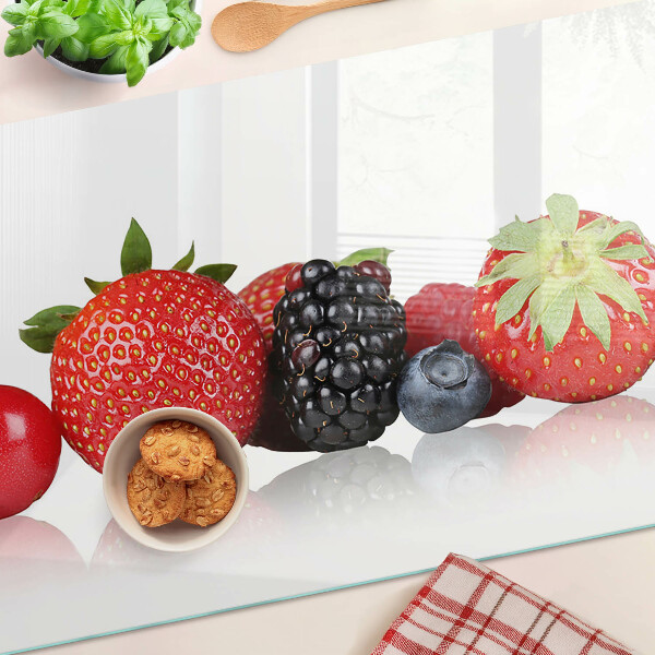 Tagliere in vetro temperato con motivo frutti di bosco